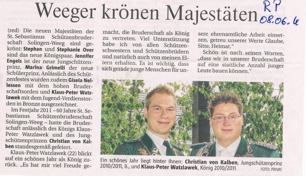 Solinger Morgenpost vom 08.06.2011